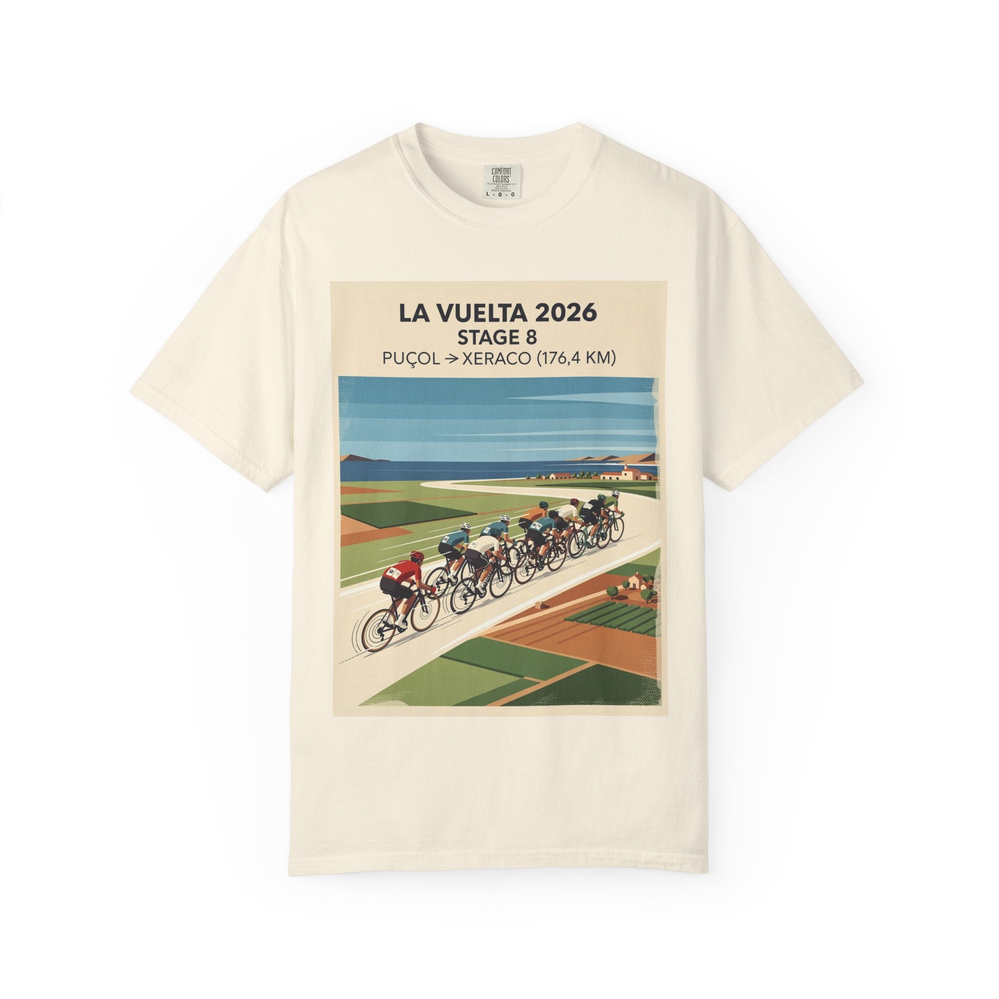 2026 Vuelta a España Stage 8 Cycling T-Shirt | Puçol to Xeraco 176.4km | Graphic Tee