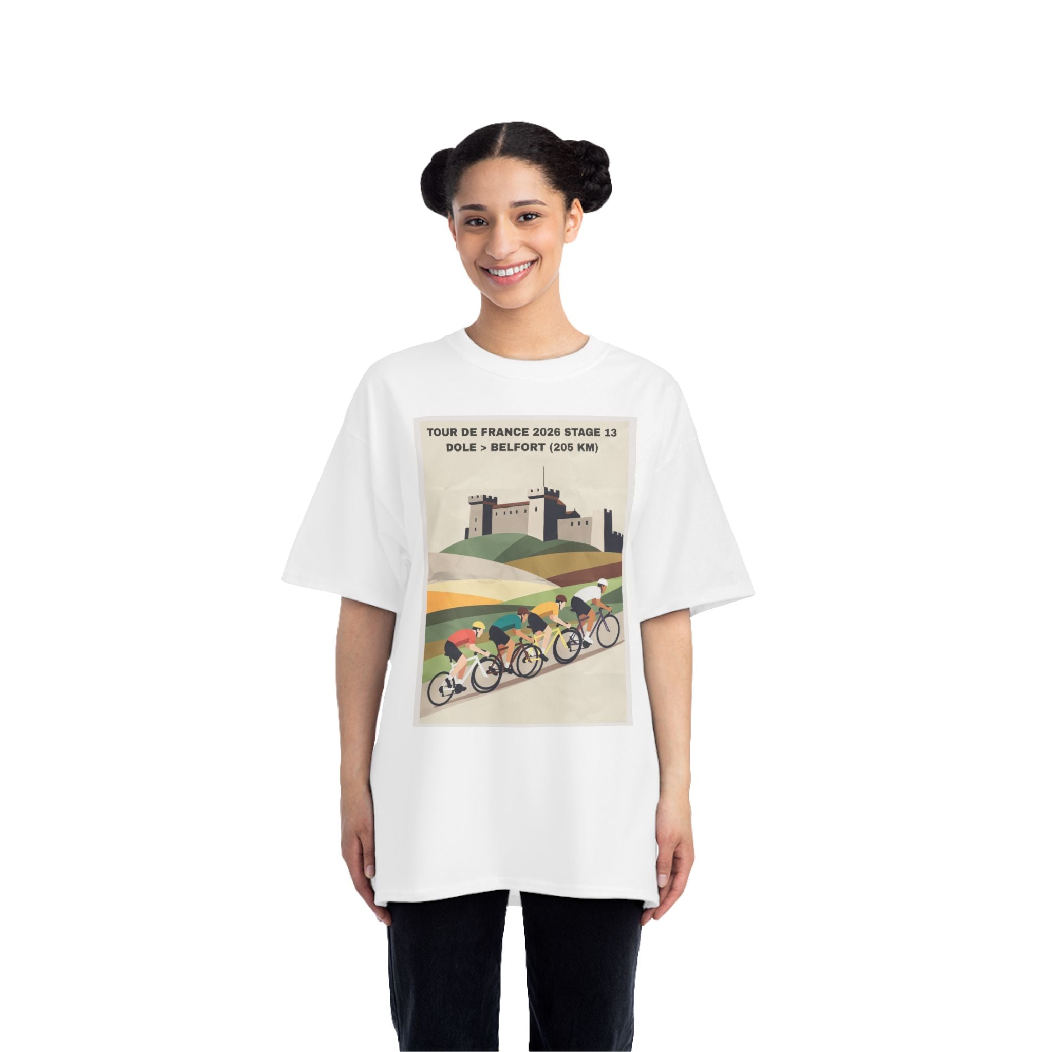 Tour de France 2026 Stage 13 Dole to Belfort T-Shirt | Bauhaus Cycling Illustration