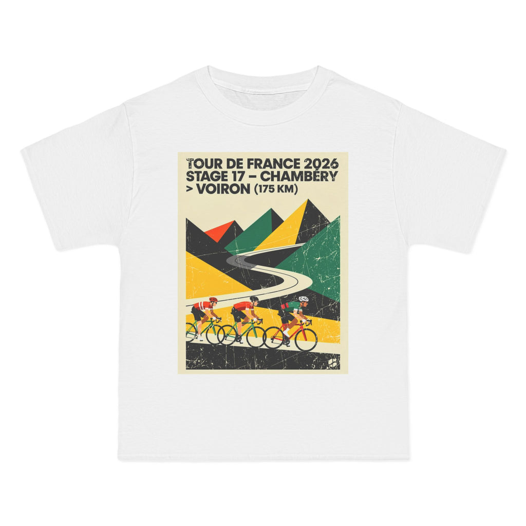 Tour de France 2026 Stage 17 Chambéry to Voiron Poster T-Shirt | Cycling Race Tee