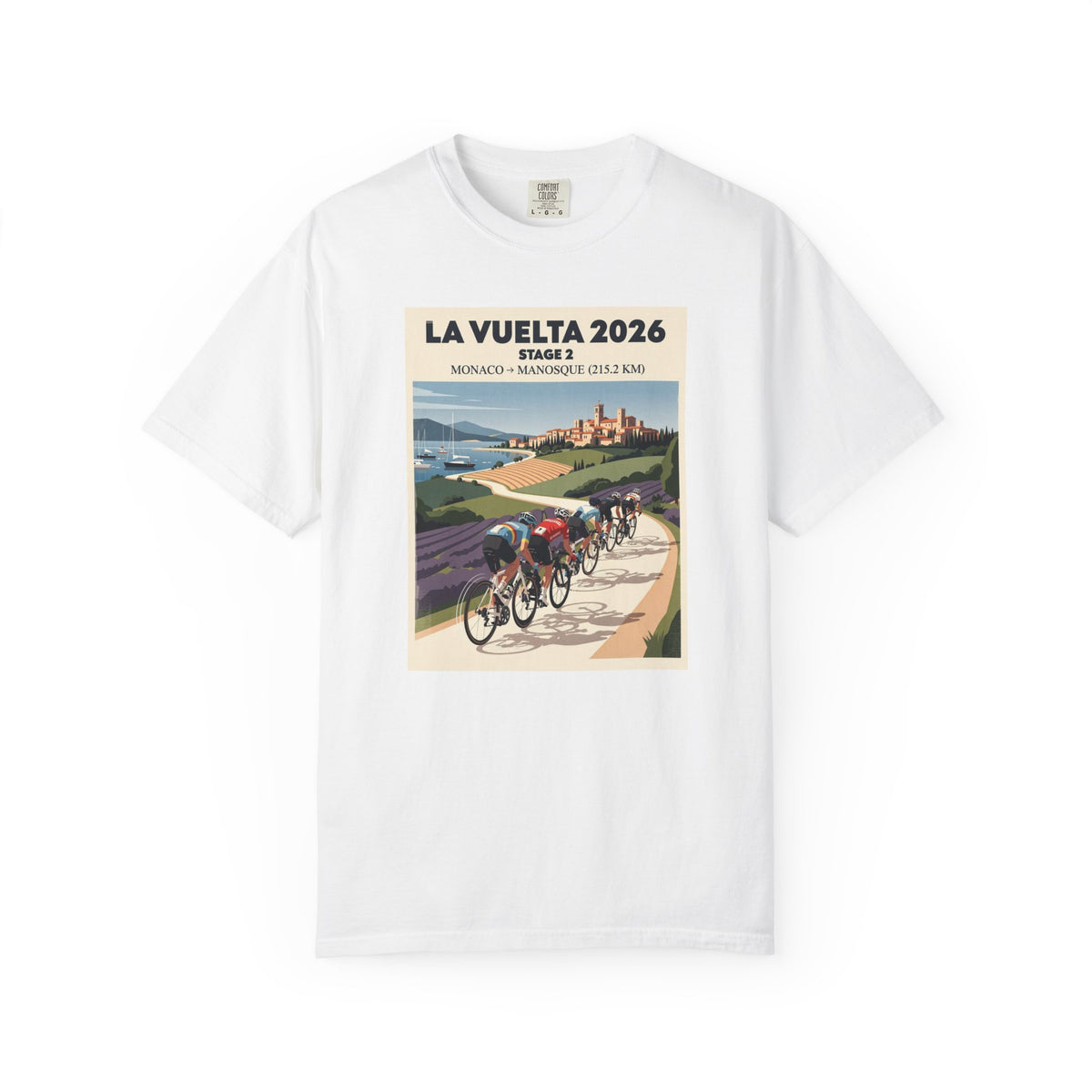 2026 Vuelta a España Stage 2 Cycling T-Shirt | Monaco to Manosque 215.2km | Graphic Tee