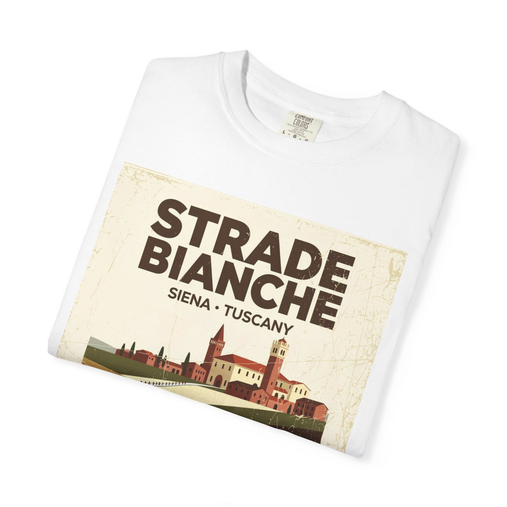 Strade Bianche Siena Tuscany Cycling T-Shirt — Bauhaus Monuments Race Graphic