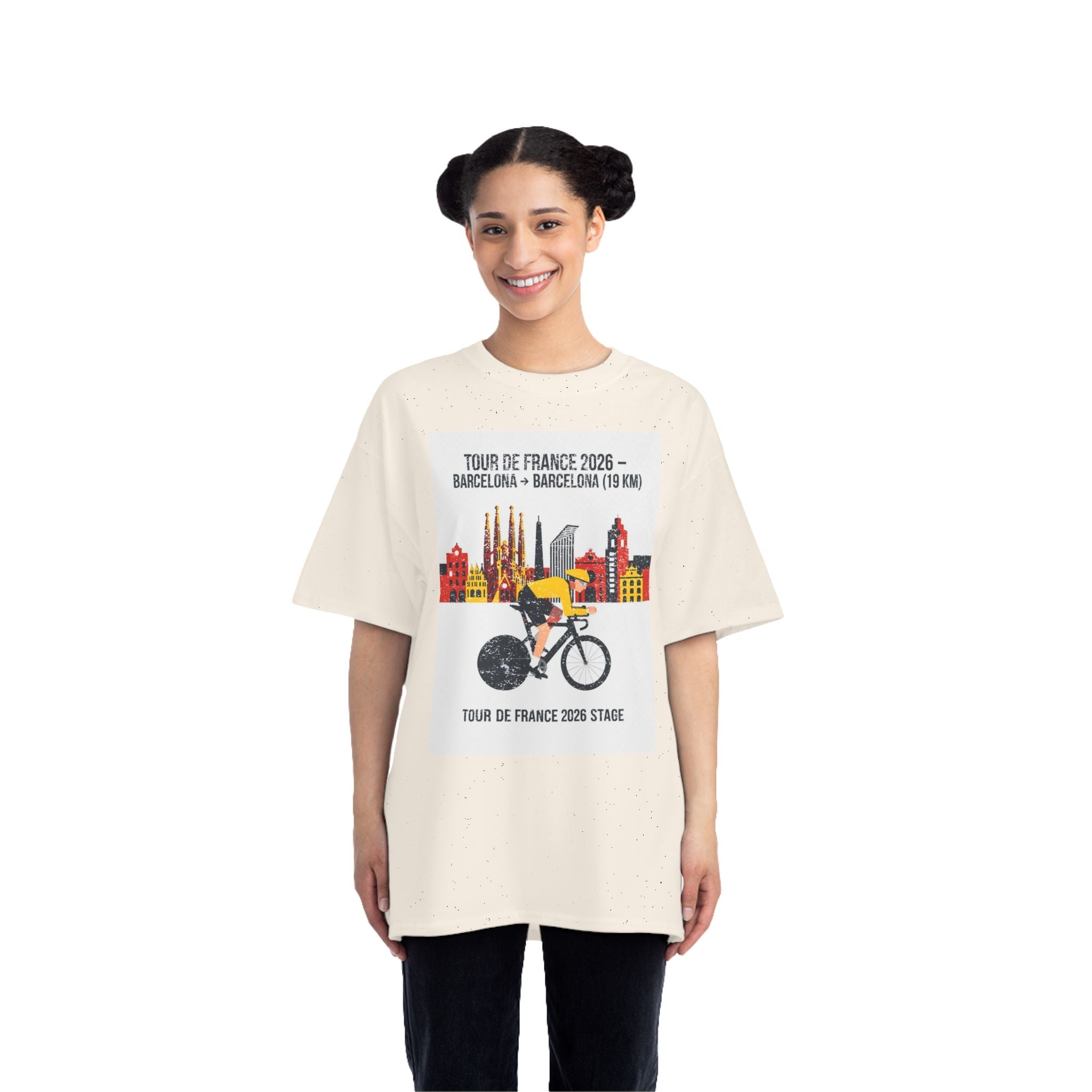Tour de France vintage Stage 1 2026 Barcelona Time Trial Graphic T-Shirt | Bauhaus Cyclist