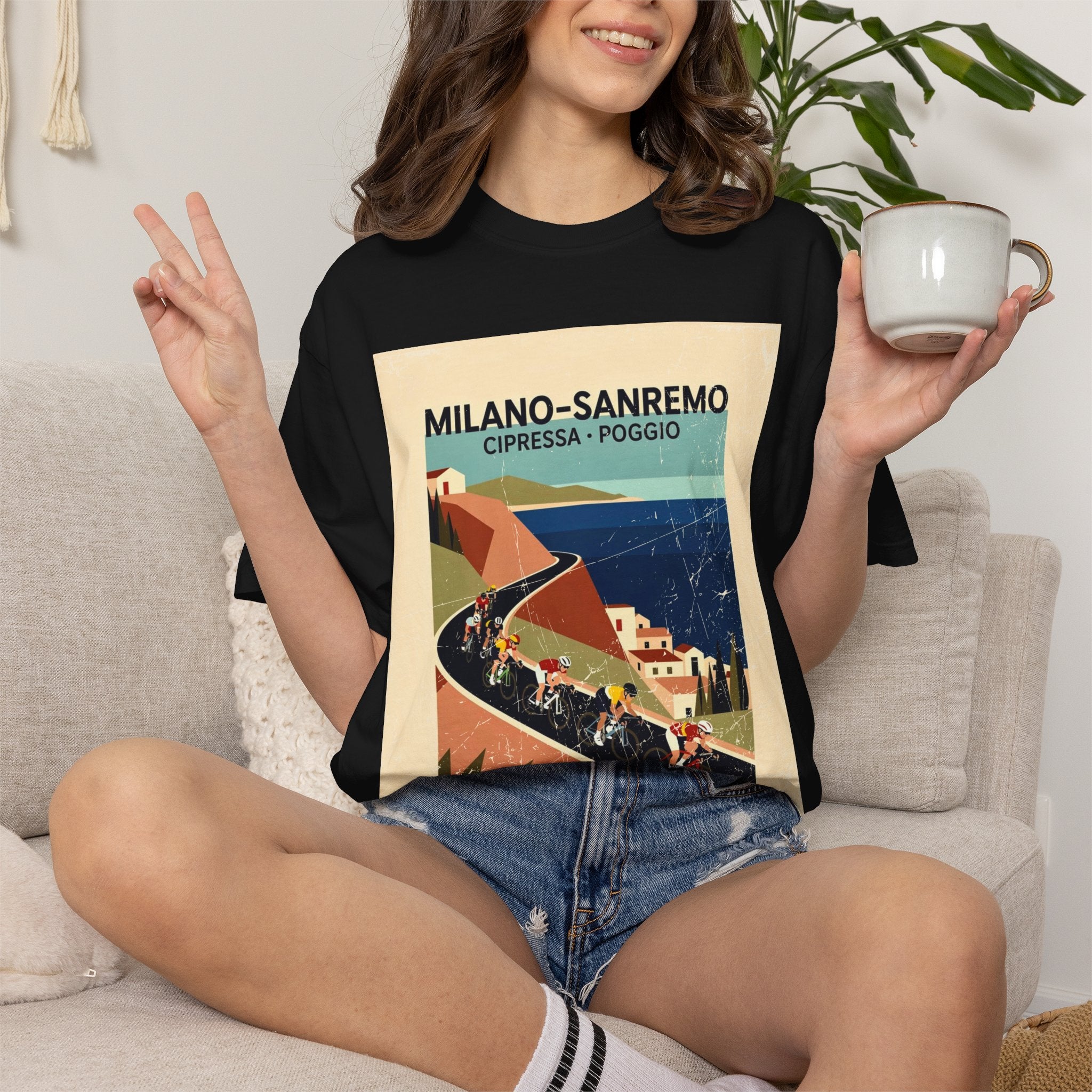 Milano Sanremo Cycling Graphic T-Shirt | Cipressa Poggio Echelon