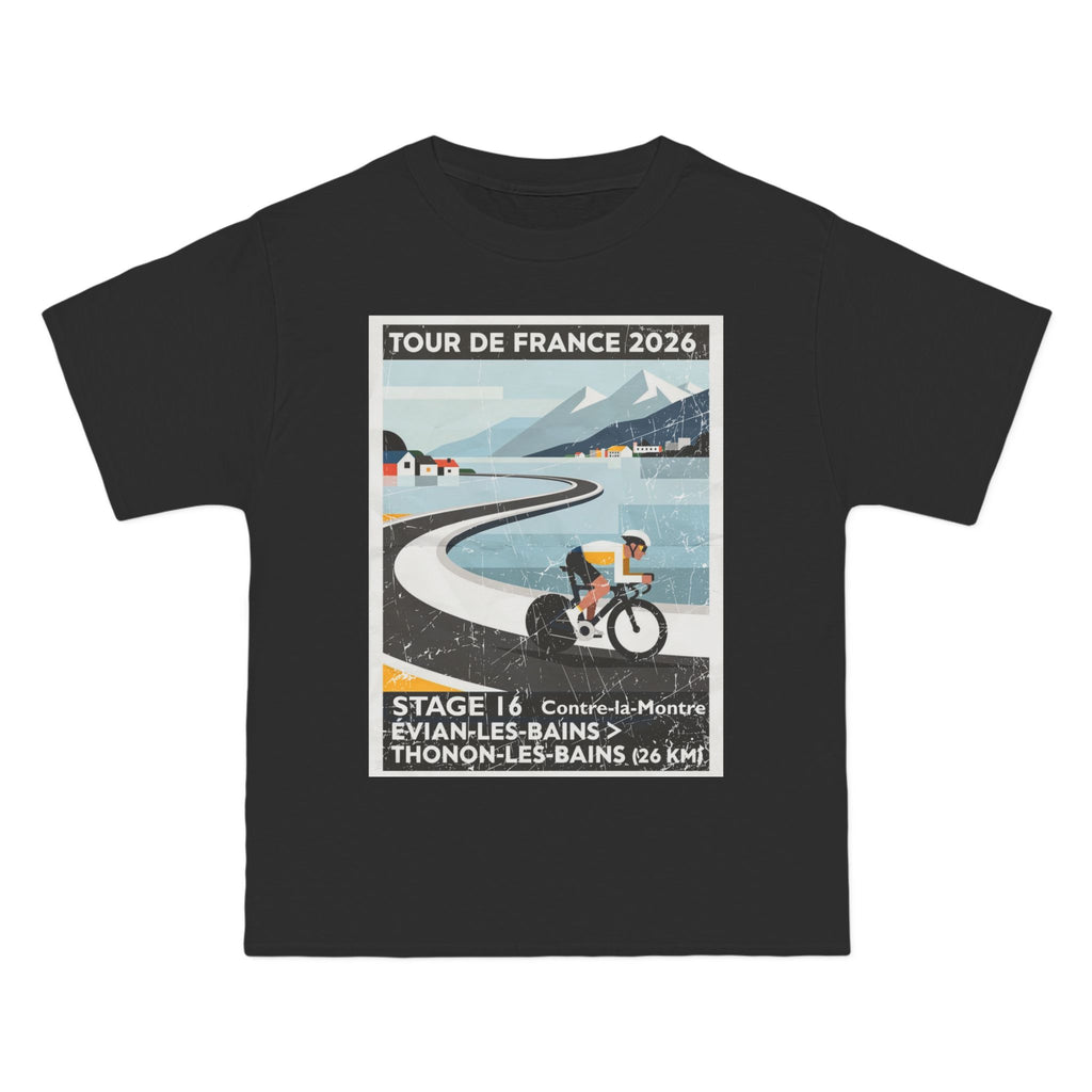 Tour de France 2026 Stage 16 Évian-les-Bains > Thonon-les-Bains Bauhaus Time Trial Cycling Artwork T-Shirt |