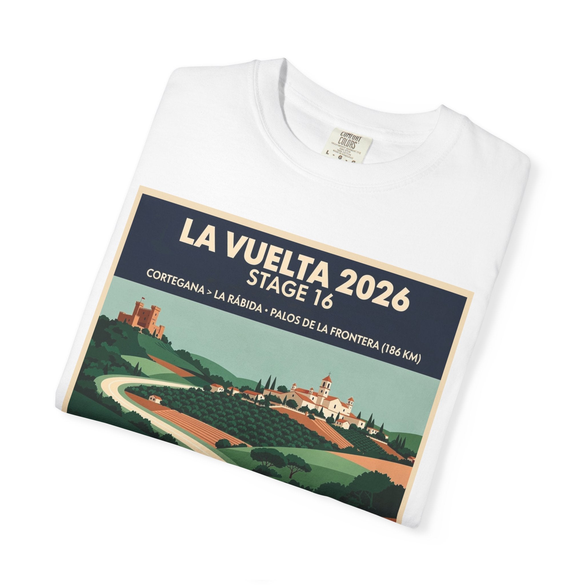 2026 Vuelta a España Stage 16 Cycling T-Shirt | Cortegana to Palos de la Frontera 186km | Graphic Tee