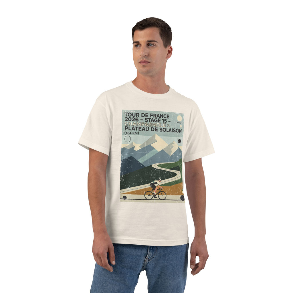 Tour de France 2026 Stage 15 Champagnole > Plateau de Solaison | Bauhaus Alpine Cycling Illustration T-Shirt