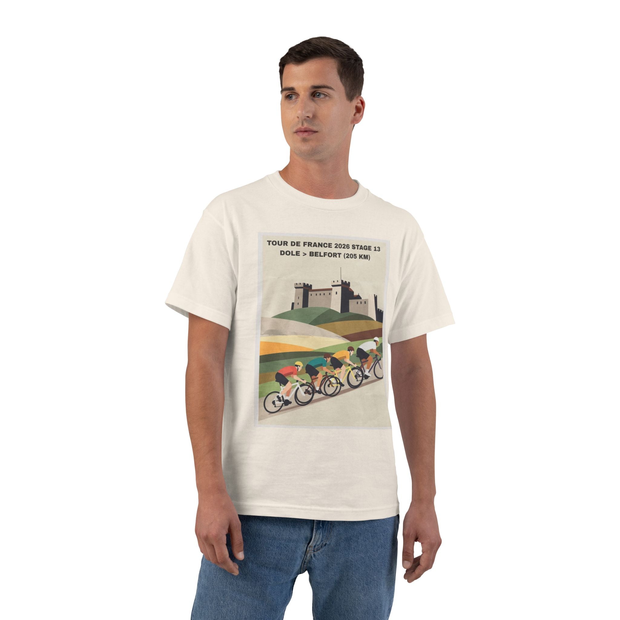 Tour de France 2026 Stage 13 Dole to Belfort T-Shirt | Bauhaus Cycling Illustration