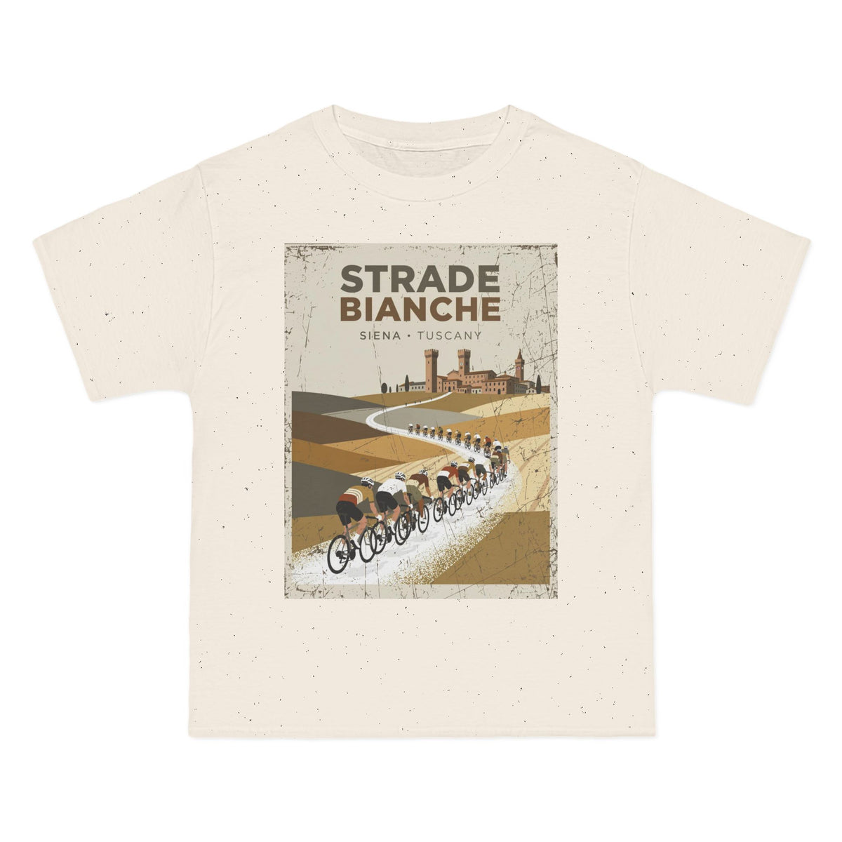 Camiseta de ciclismo Strade Bianche | Camiseta con gráfico de bicicleta de carretera de grava Siena Toscana
