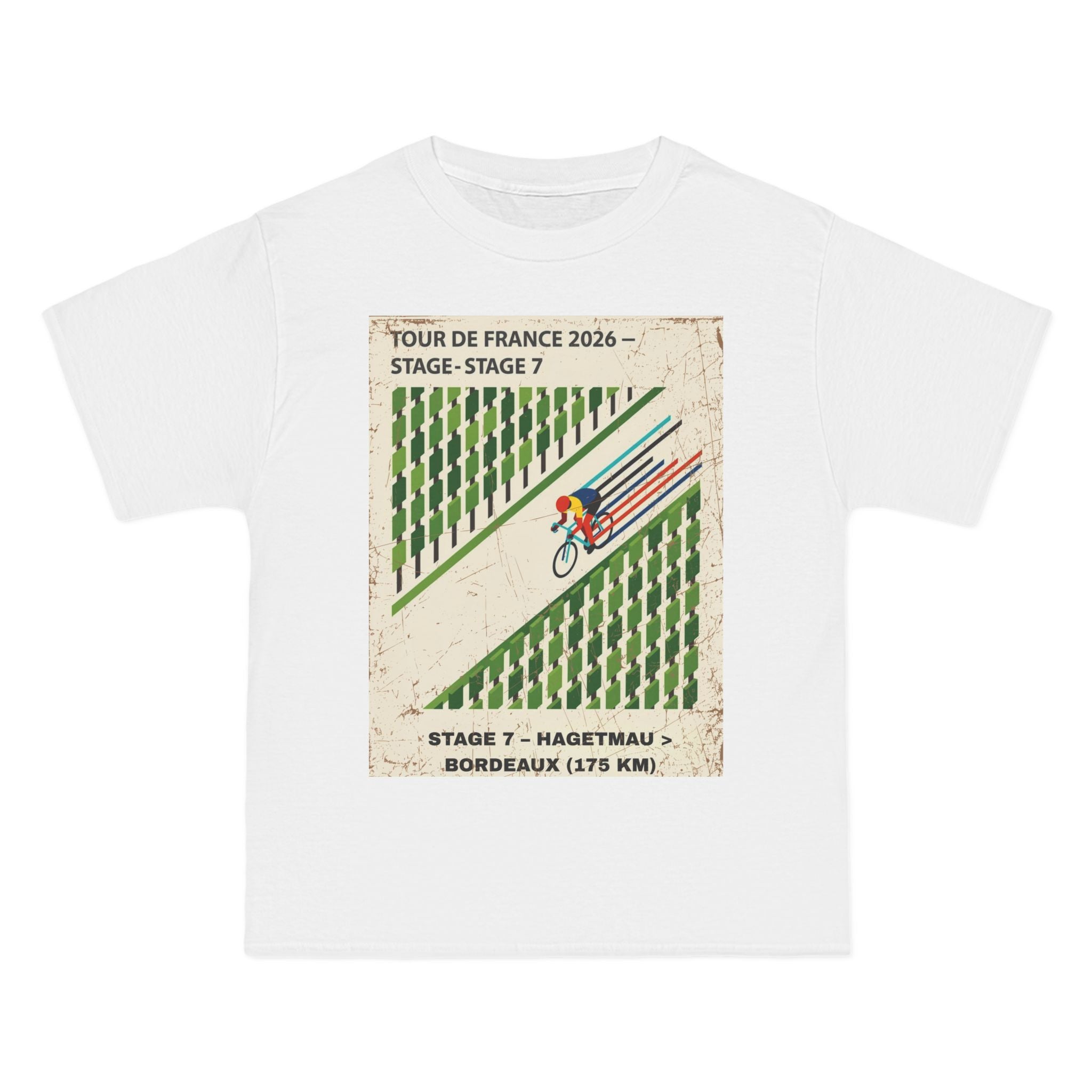 Tour de France 2026 Stage 7 Hagetmau > Bordeaux T-Shirt | Cycling Bauhaus Minimalist