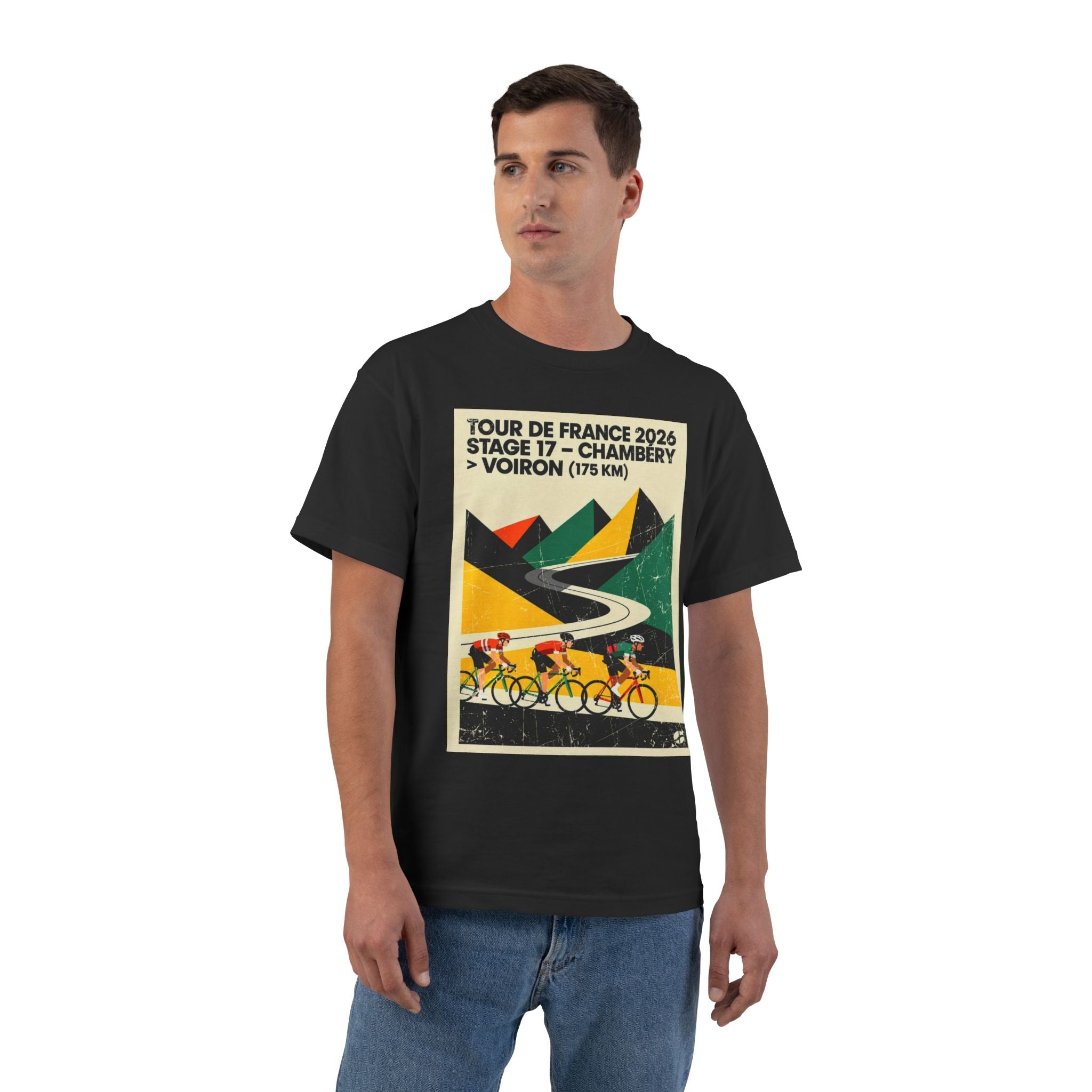 Tour de France 2026 Stage 17 Chambéry to Voiron Poster T-Shirt | Cycling Race Tee
