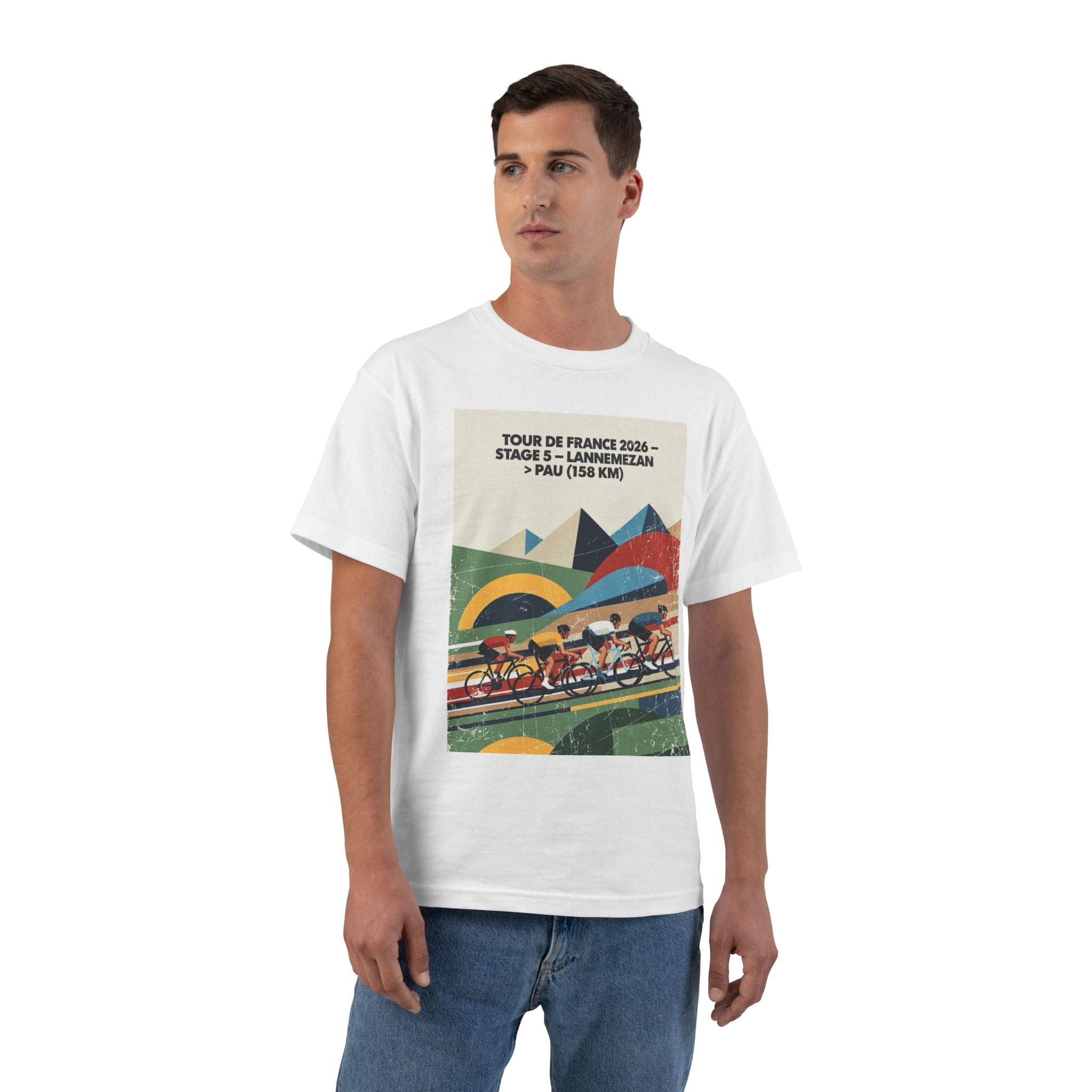 Tour de France 2026 Stage 5 Lannemezan > Pau T-Shirt | Bauhaus Cycling Illustration