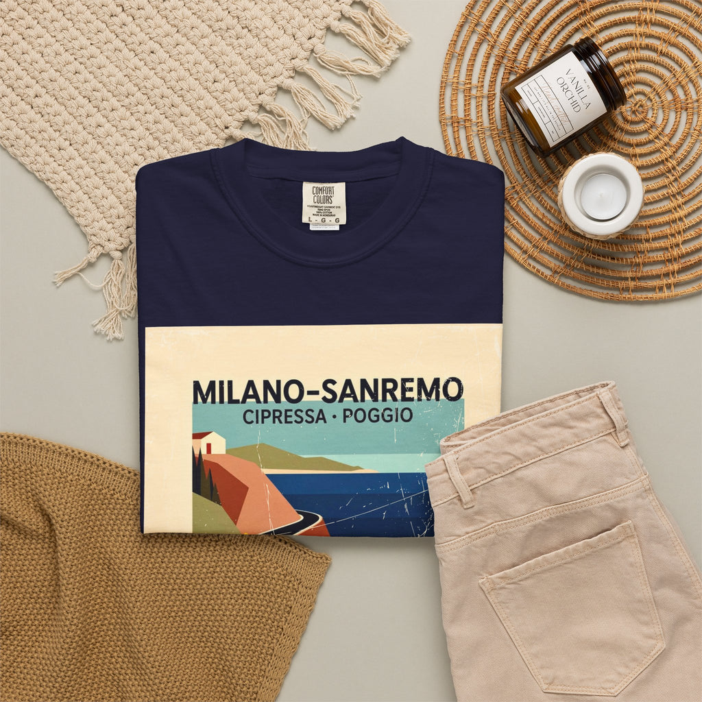 Milano Sanremo Cycling Graphic T-Shirt | Cipressa Poggio Echelon