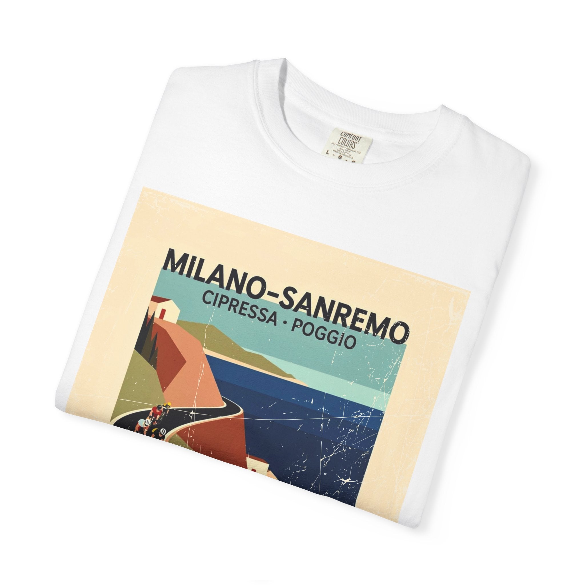 Milano Sanremo Cycling Graphic T-Shirt | Cipressa Poggio Echelon