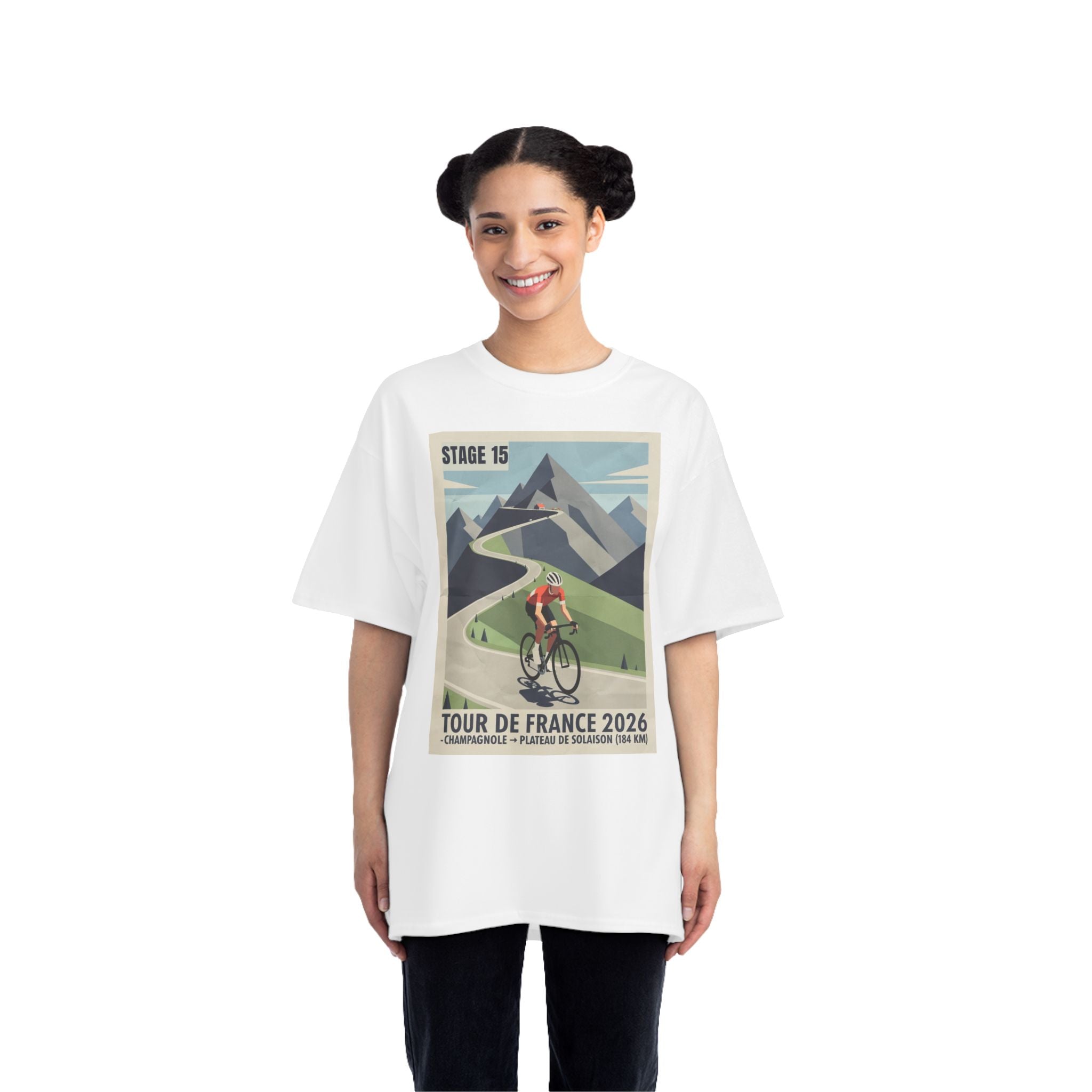 Tour de France 2026 Stage 15 Bauhaus Alpine Cycling T-Shirt | Champagnol to Plateau de Solaison