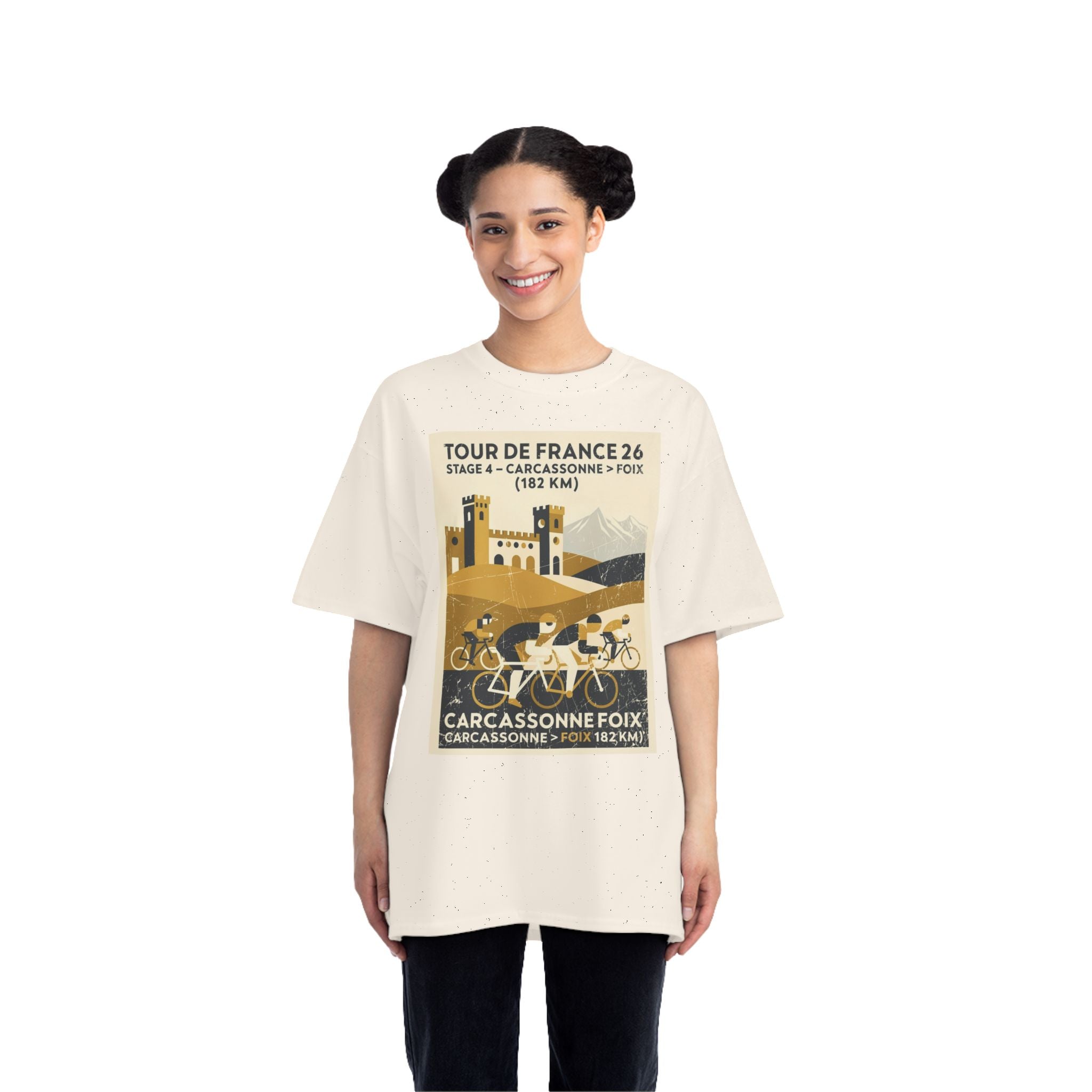 Tour de France 2026 Stage 4 Carcassonne > Foix T-Shirt | Bauhaus Cycling Artwork