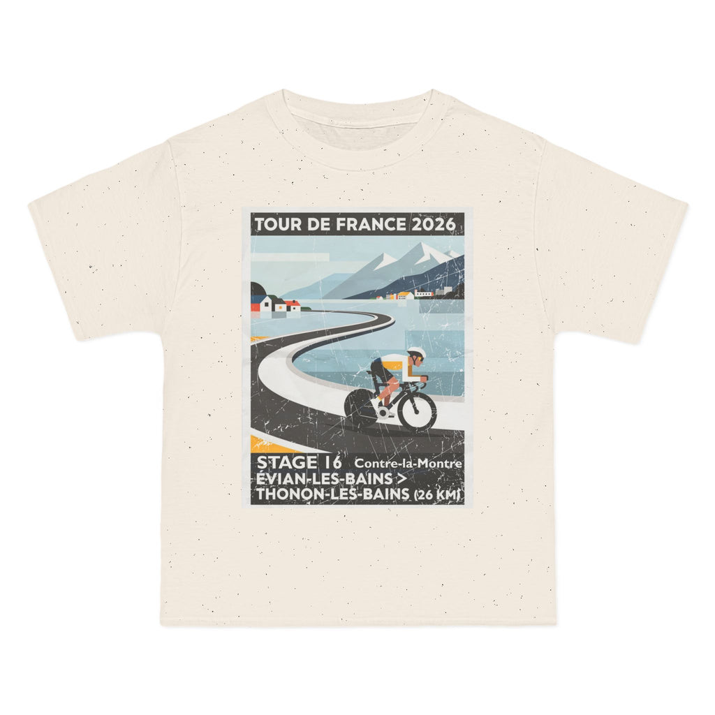Tour de France 2026 Stage 16 Évian-les-Bains > Thonon-les-Bains Bauhaus Time Trial Cycling Artwork T-Shirt |