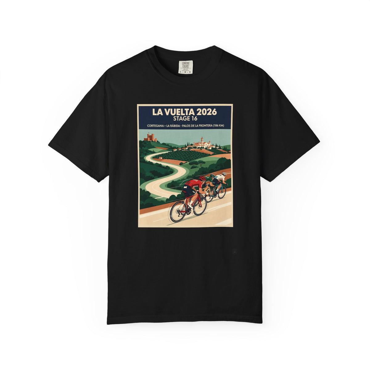 2026 Vuelta a España Stage 16 Cycling T-Shirt | Cortegana to Palos de la Frontera 186km | Graphic Tee