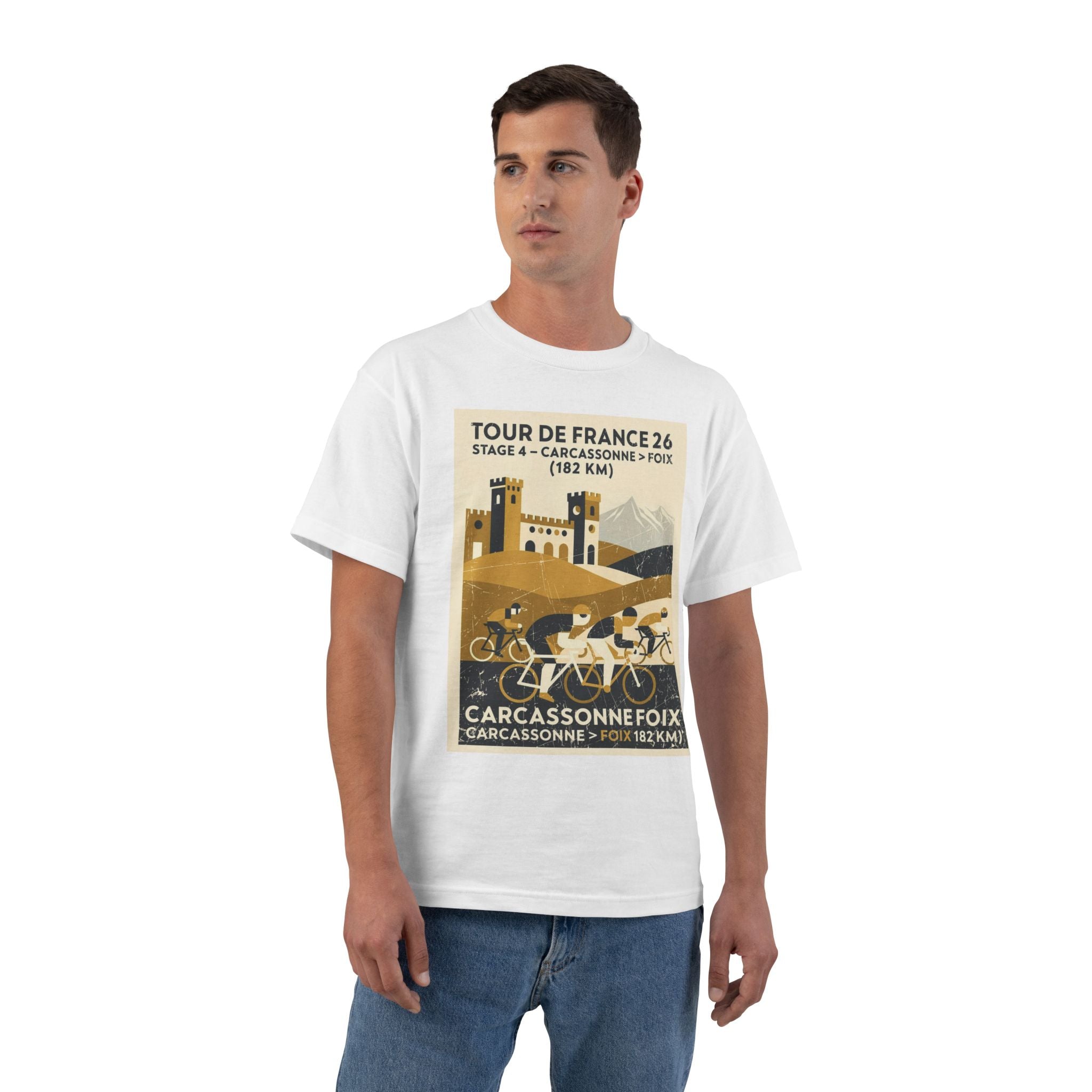 Tour de France 2026 Stage 4 Carcassonne > Foix T-Shirt | Bauhaus Cycling Artwork