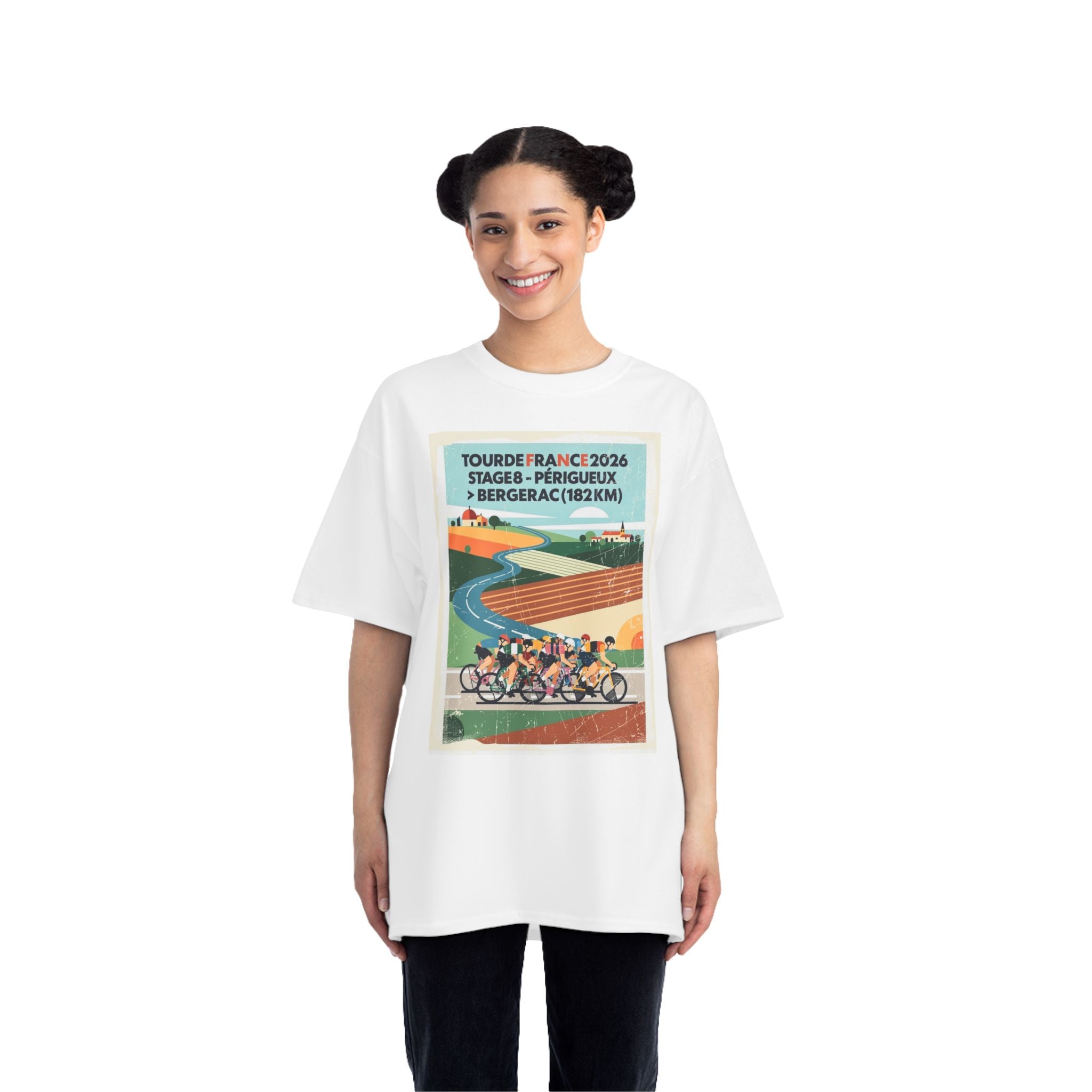 Tour de France 2026 Stage 8 Périgueux > Bergerac T-Shirt | Cycling Bauhaus Poster
