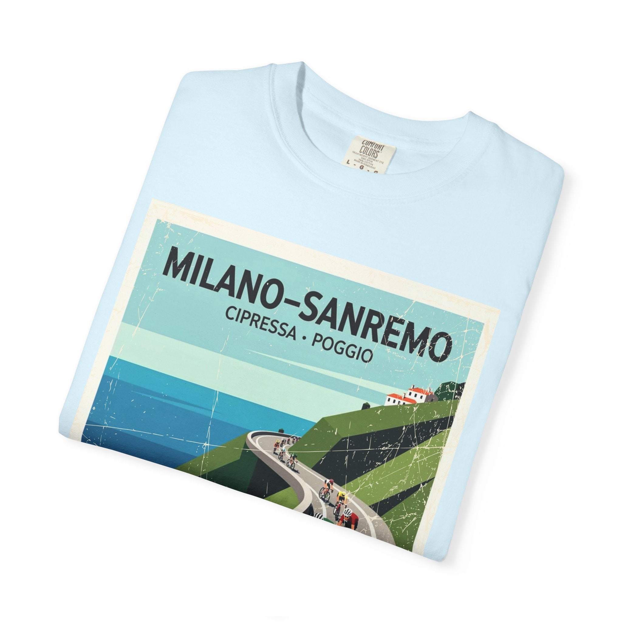 Milano Sanremo Cycling Tee T-Shirt | Cipressa Poggio Echelon Race