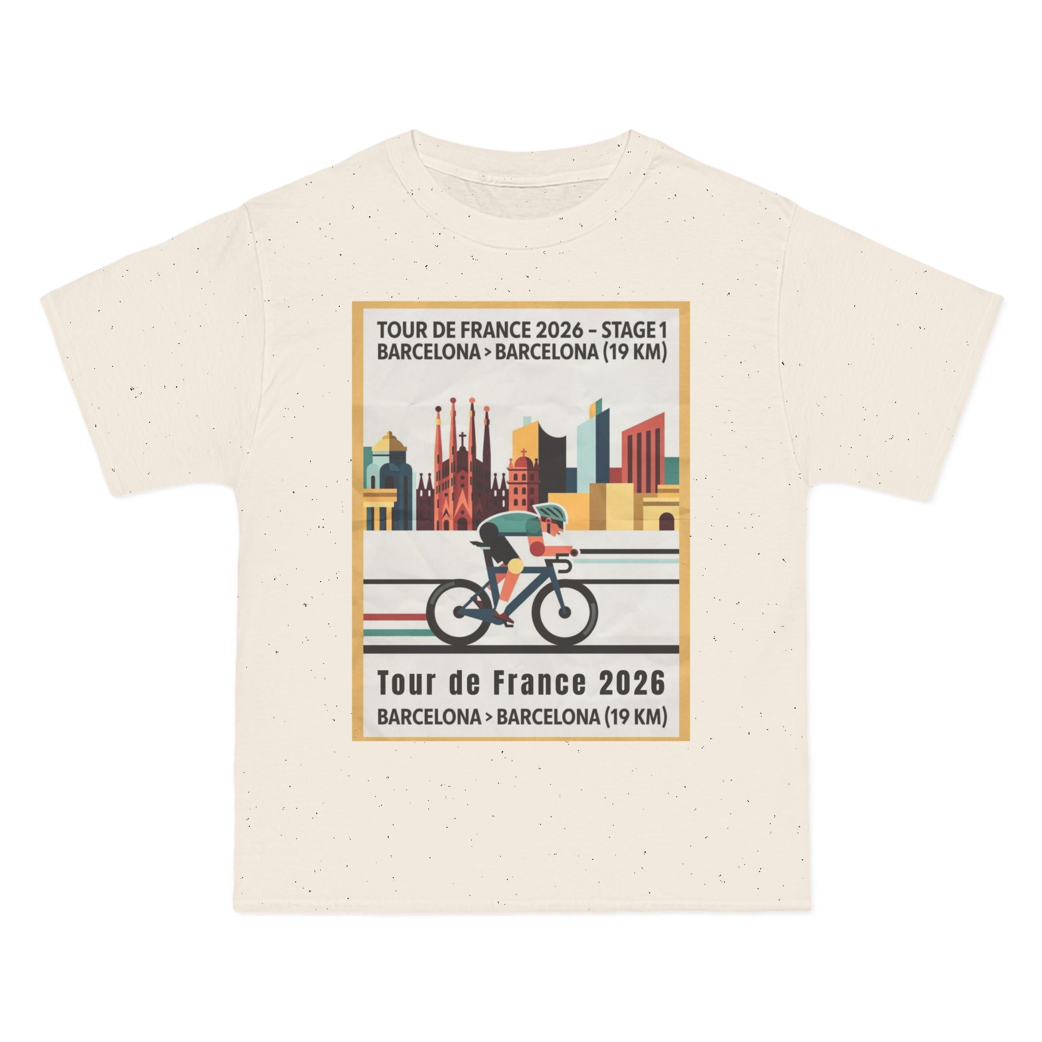 Tour de France vintage Stage 1 2026 Barcelona Time Trial Graphic T-Shirt | Bauhaus Poster Cyclist
