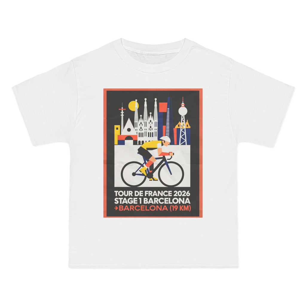 Tour de France vintage Stage 1 2026 Barcelona Time Trial Graphic T-Shirt | Bauhaus Poster Cyclist