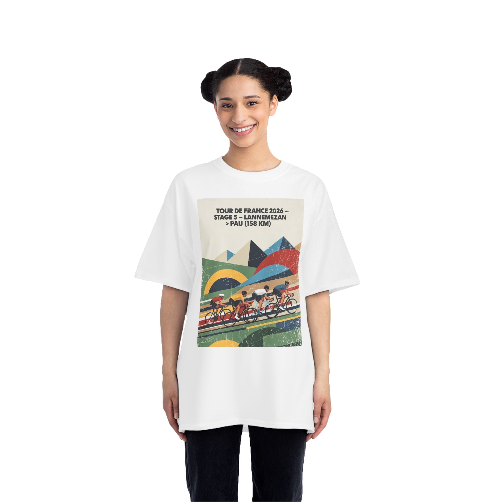 Tour de France 2026 Stage 5 Lannemezan > Pau T-Shirt | Bauhaus Cycling Illustration
