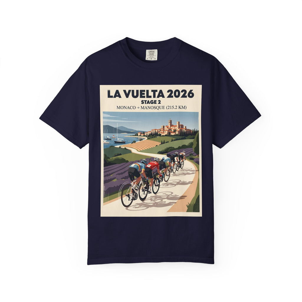 La Vuelta 2026 Stage 2 Cycling Poster T-shirt | Monaco to Manosque