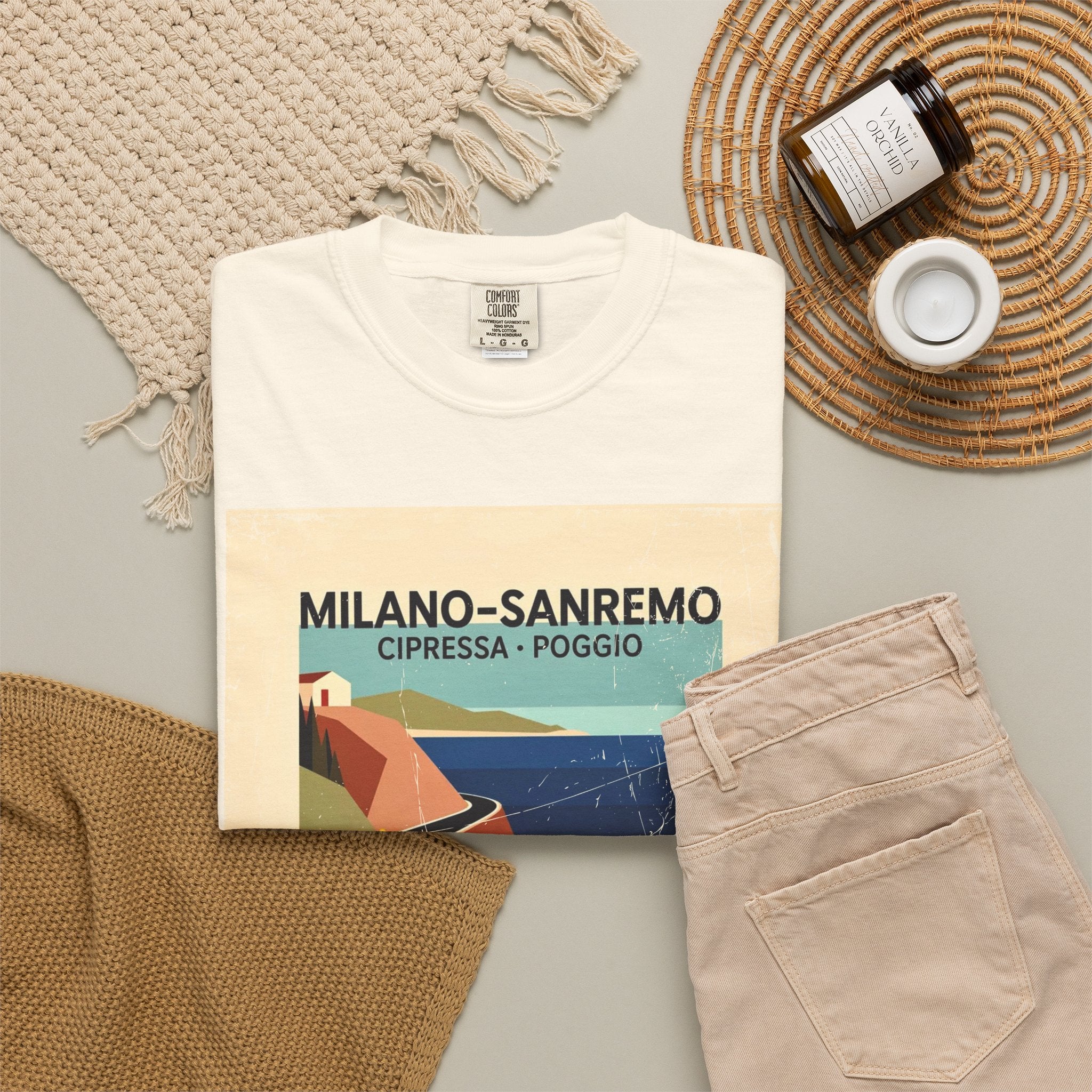 Milano Sanremo Cycling Graphic T-Shirt | Cipressa Poggio Echelon